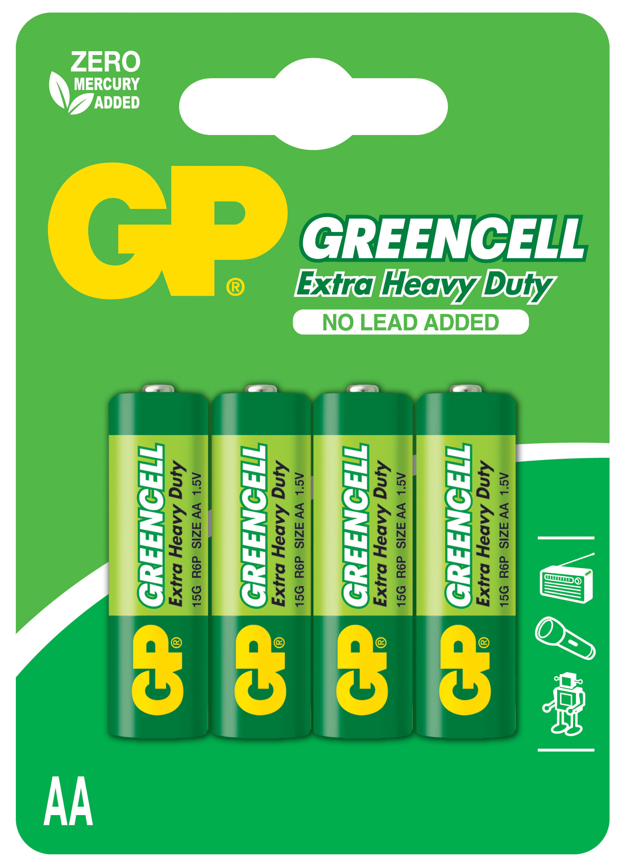 GP GREENCEL R6 AA BOY CINKO KALEM PIL 4'LU PAKET GP15G-U4