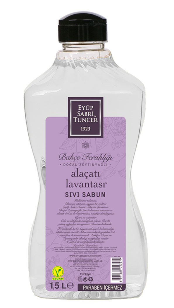 EYUP SABRI TUNCER 1,5LT ALACATI LAVANTASI  SIVI SABUN DOGAL ZEYTINYAGLI