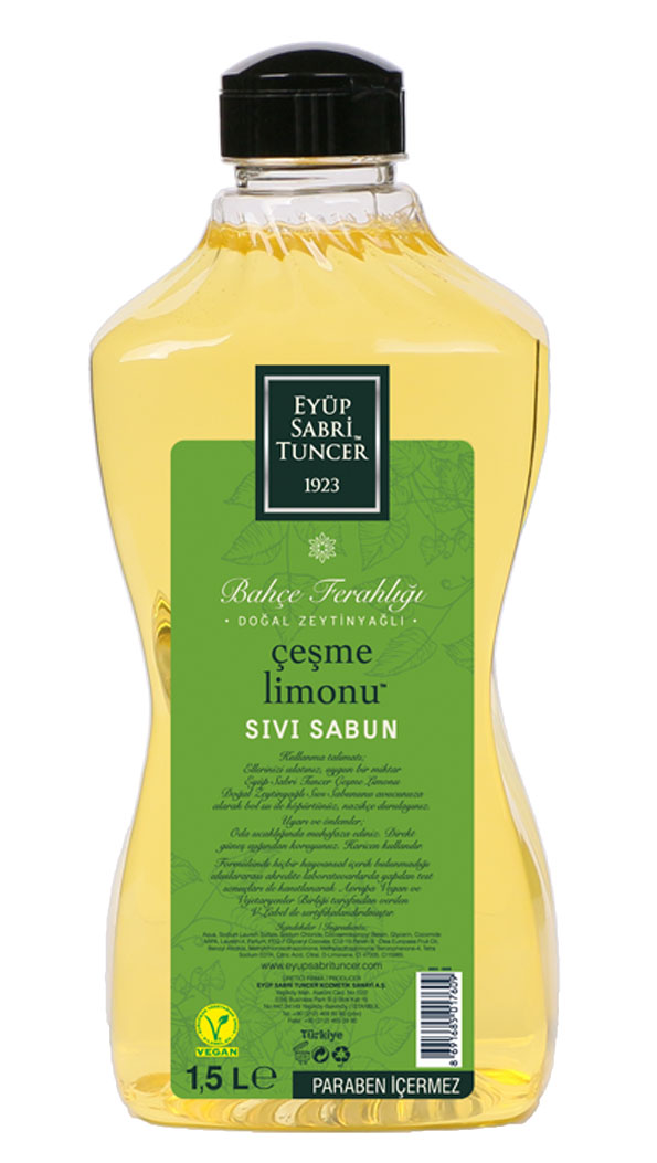 EYUP SABRI TUNCER 1,5LT CESME LIMONU SIVI SABUN DOGAL ZEYTINYAGLI