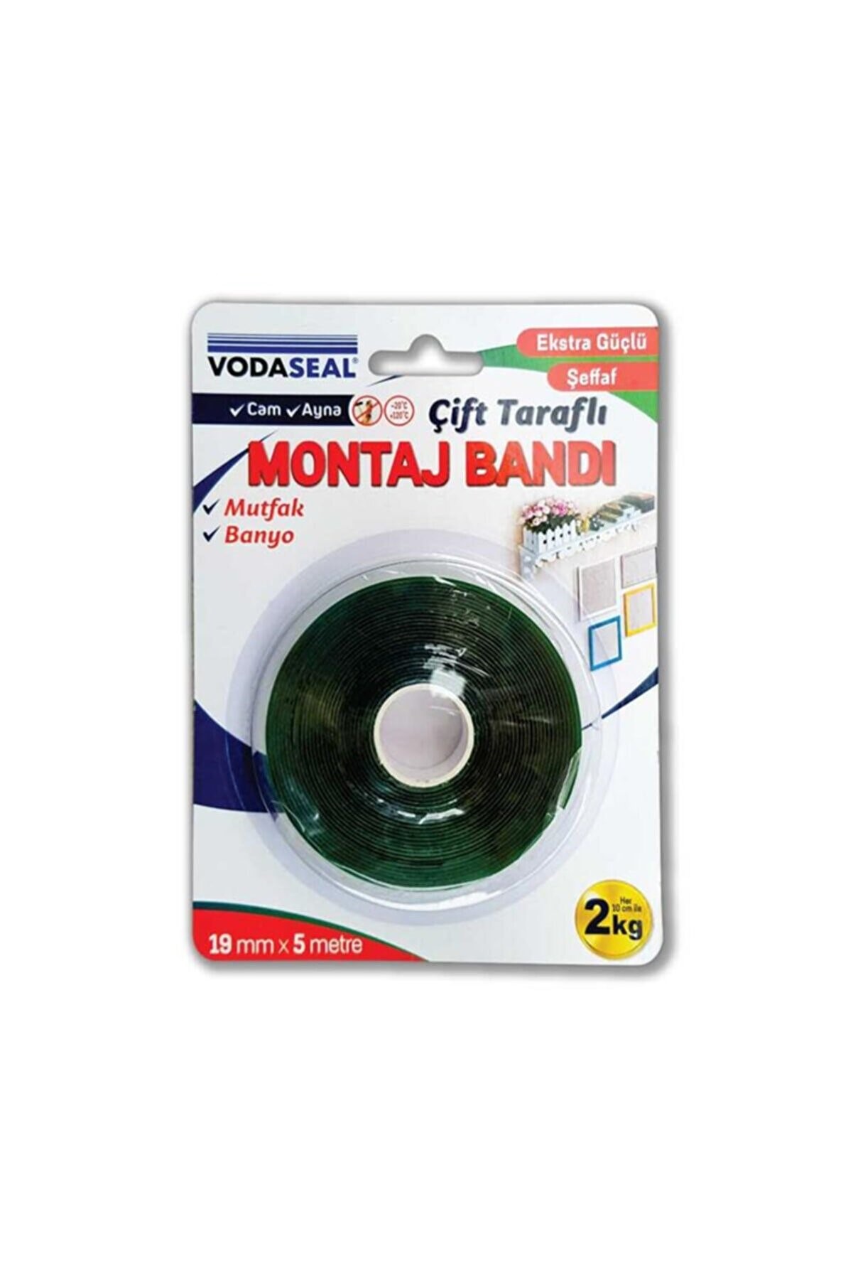 VODASEAL CIFT TARAFLI MONTAJ BANDI 19MMX1 MT SEFFAF VHB BANDI (BANYO- MUTFAK- CAM-AYNA)