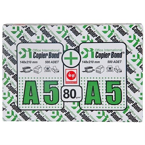 COPIER BOND A5 FOTOKOPI KAGIDI 80GR-500 LI 1 KOLI= 10 PAKET