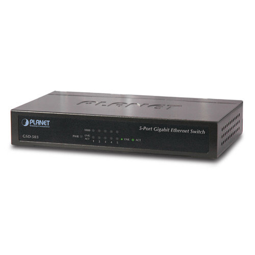 PLANET 5 PORT 10-100-1000BASE-T 01-PORT COMPLIES WITH IEEE 802.3, 10BASE-T