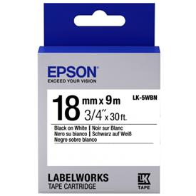 EPSON LK-5WBN STANDART SIYAH UZERI BEYAZ 18MM 9METRE ETIKET