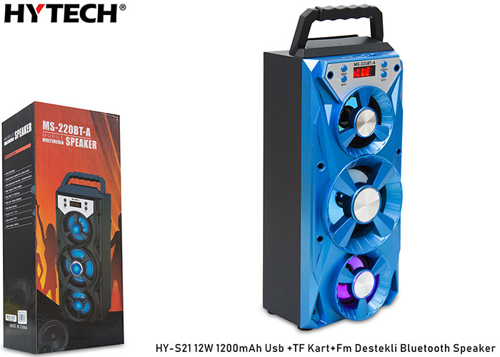 HYTECH HY-S21 12W 1200MAH KARISIK USB +TF KART+FM DESTEKLI BLUETOOTH SPEAKER