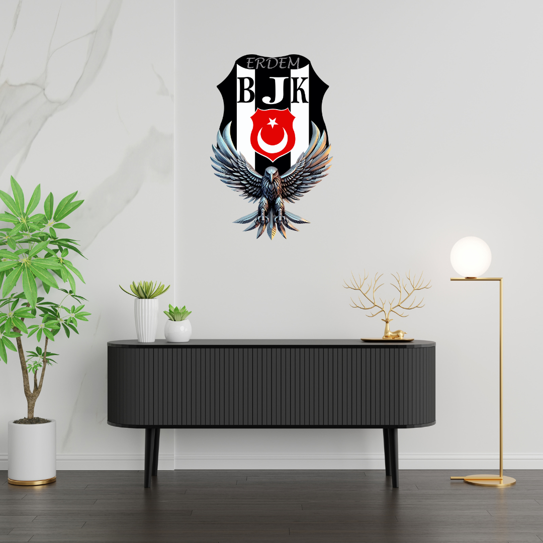 Beşiktaş İsimli Tablo Pvc 1mm 26x40 cm 