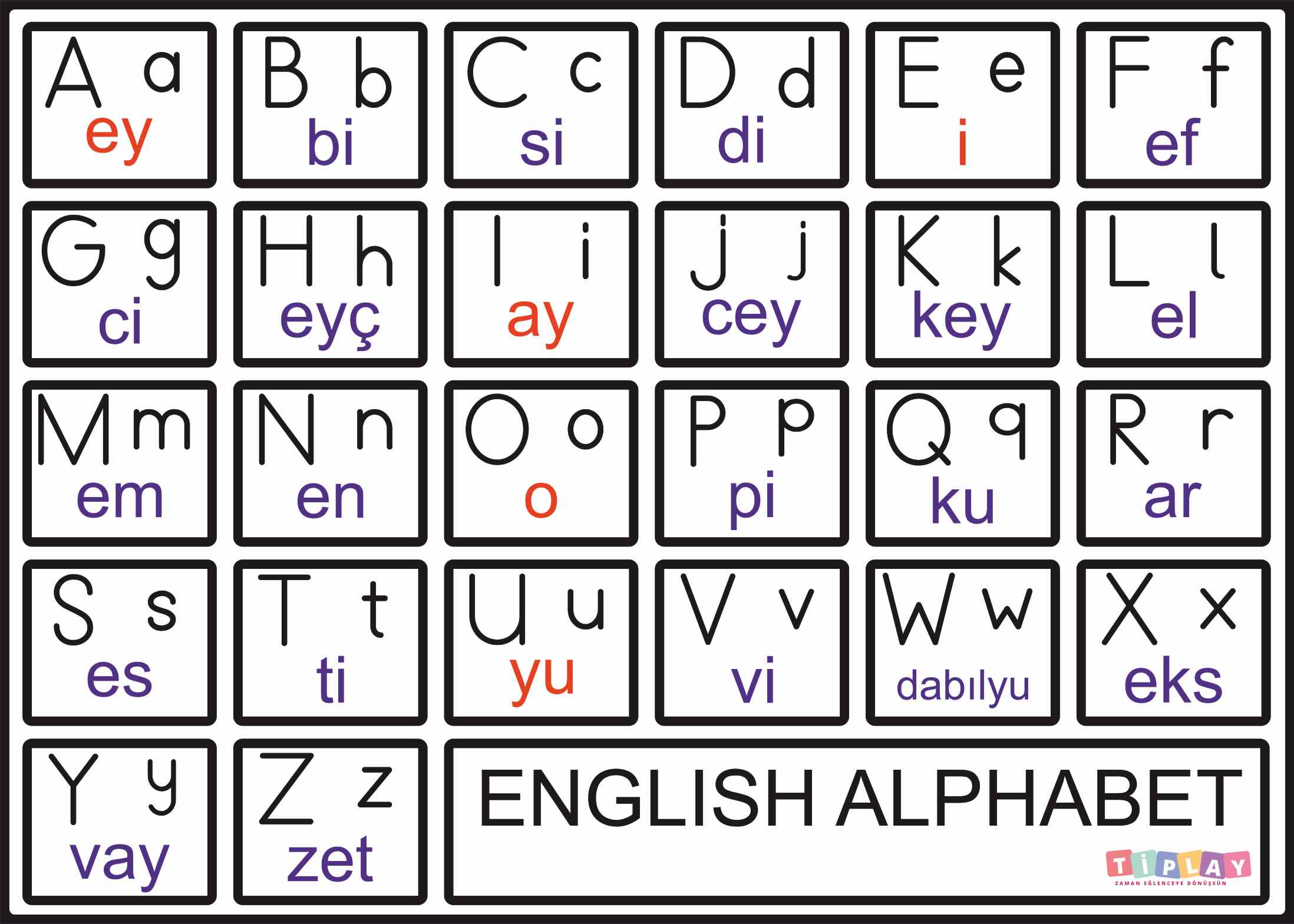 İngilizce Alfabe Cetveli (ENGLISH ALPHABET) 50x70 cm Karton 01