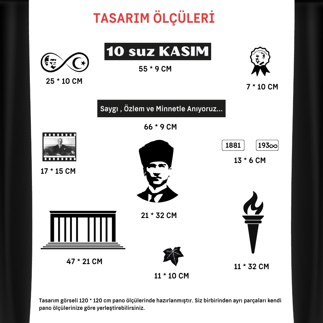 10 Kasım Atatürk'ü Anma Okul Panosu Tasarımı 
