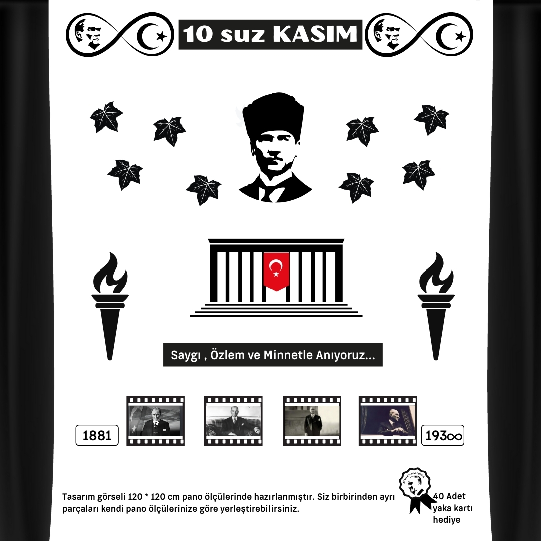 10 Kasım Atatürk'ü Anma Okul Panosu Tasarımı 