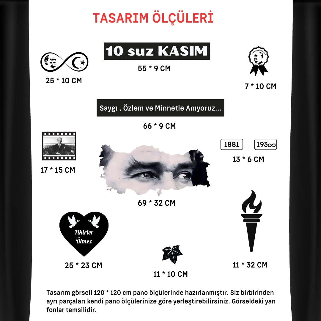 10 Kasım Atatürk'ü Anma Okul Panosu Tasarımı 
