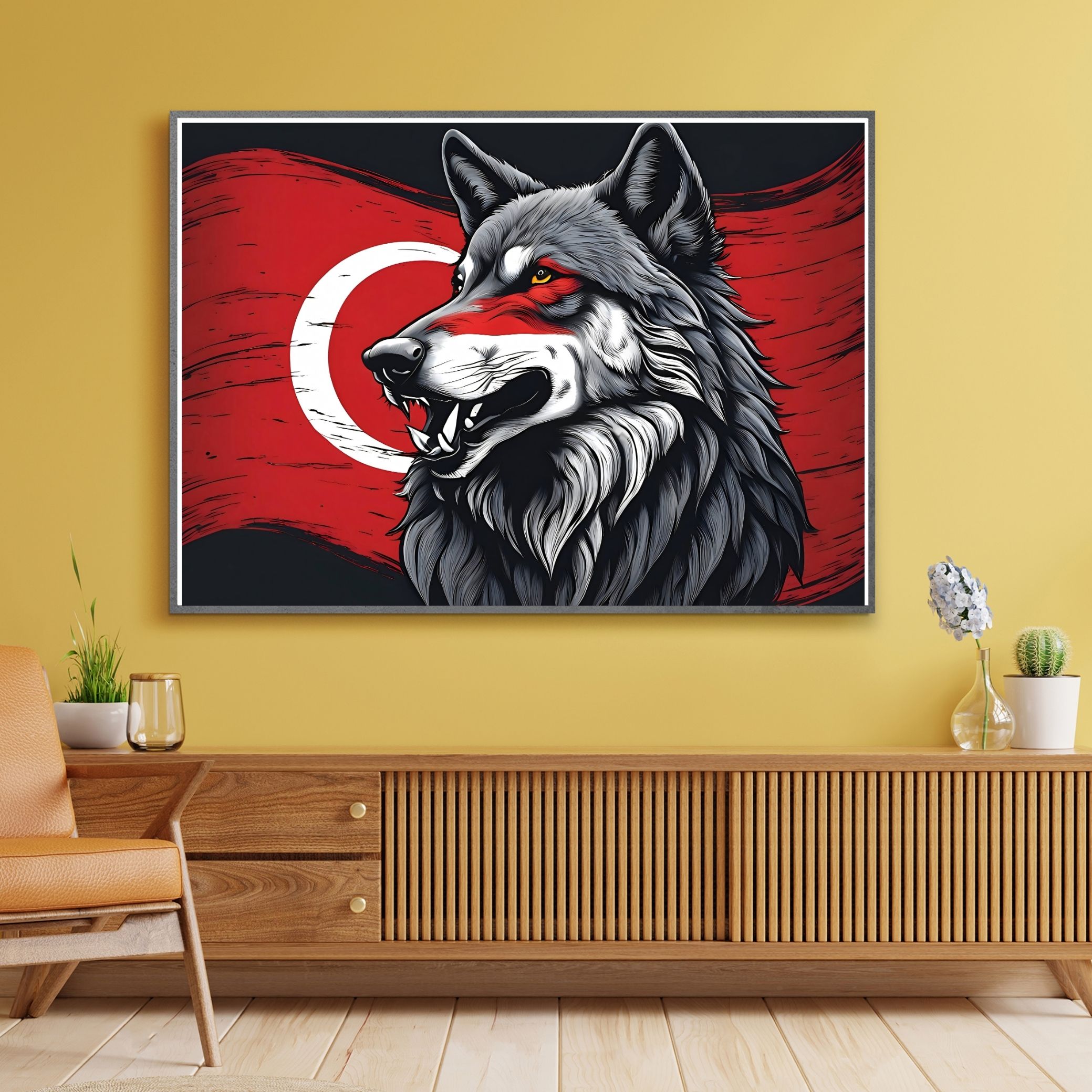 ASİL KURT 4 70X50CM ÇERÇEVESİZ TABLO