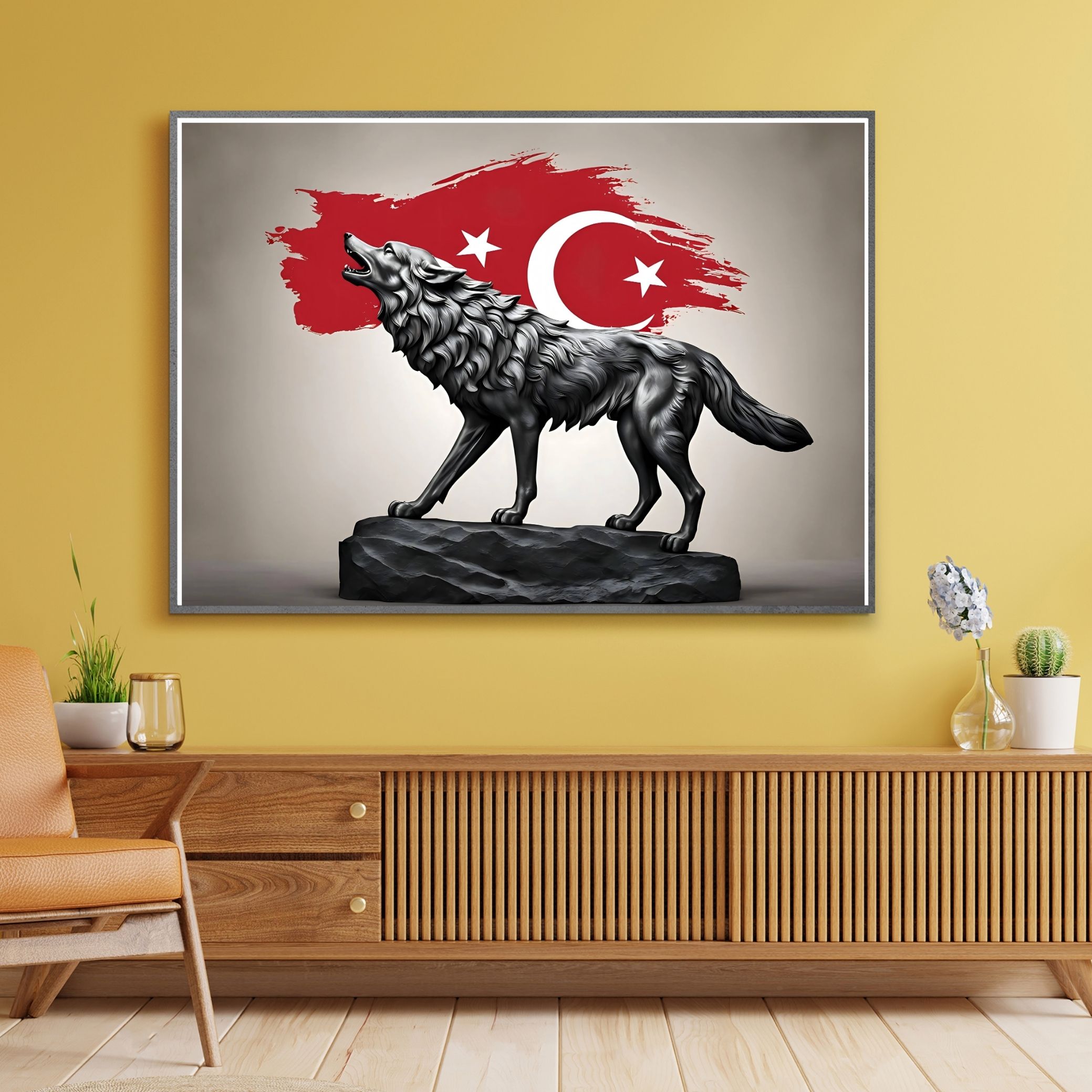 ASİL KURT 9 70X50CM ÇERÇEVESİZ TABLO