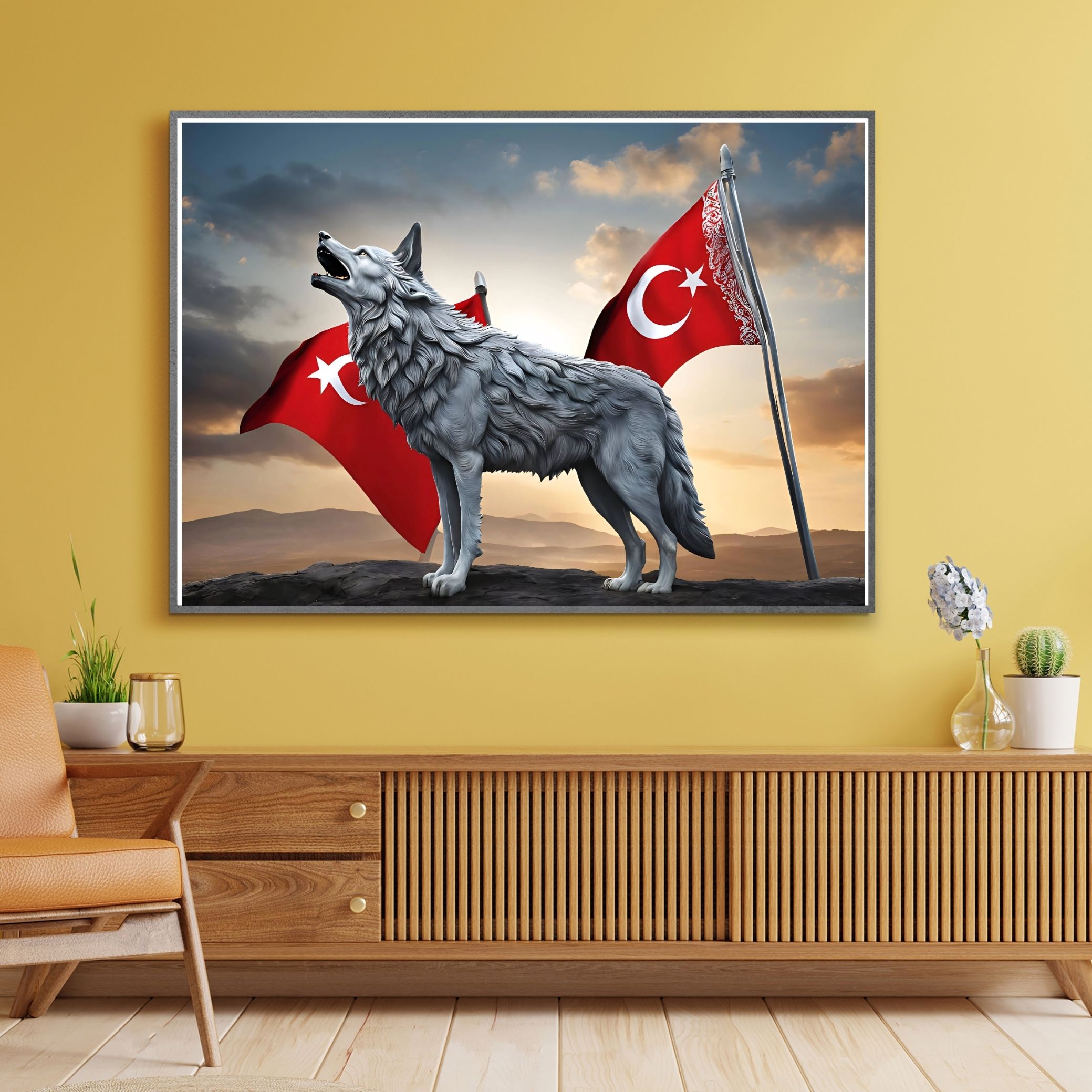 ASİL KURT 12 70X50CM ÇERÇEVESİZ TABLO