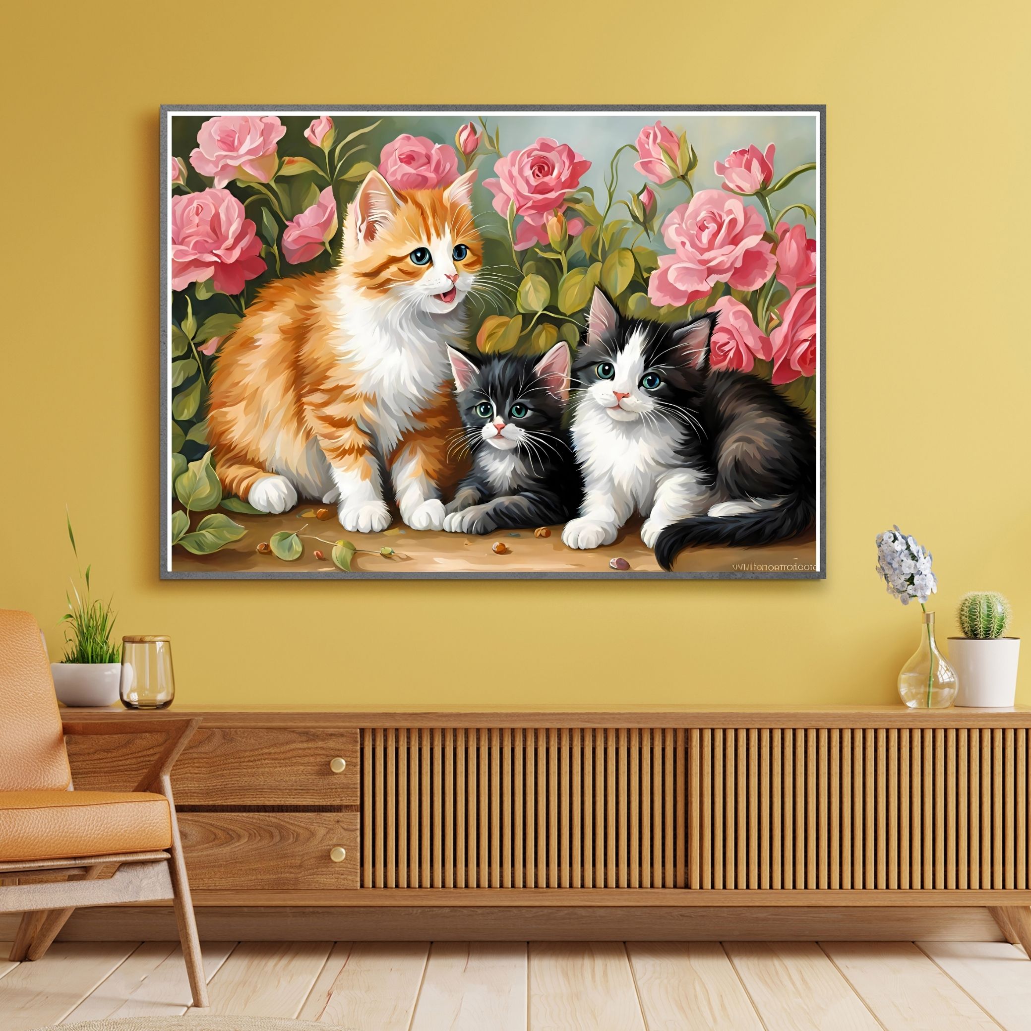 SEVİMLİ KEDİ CAT9 70X50CM ÇERÇEVESİZ TABLO