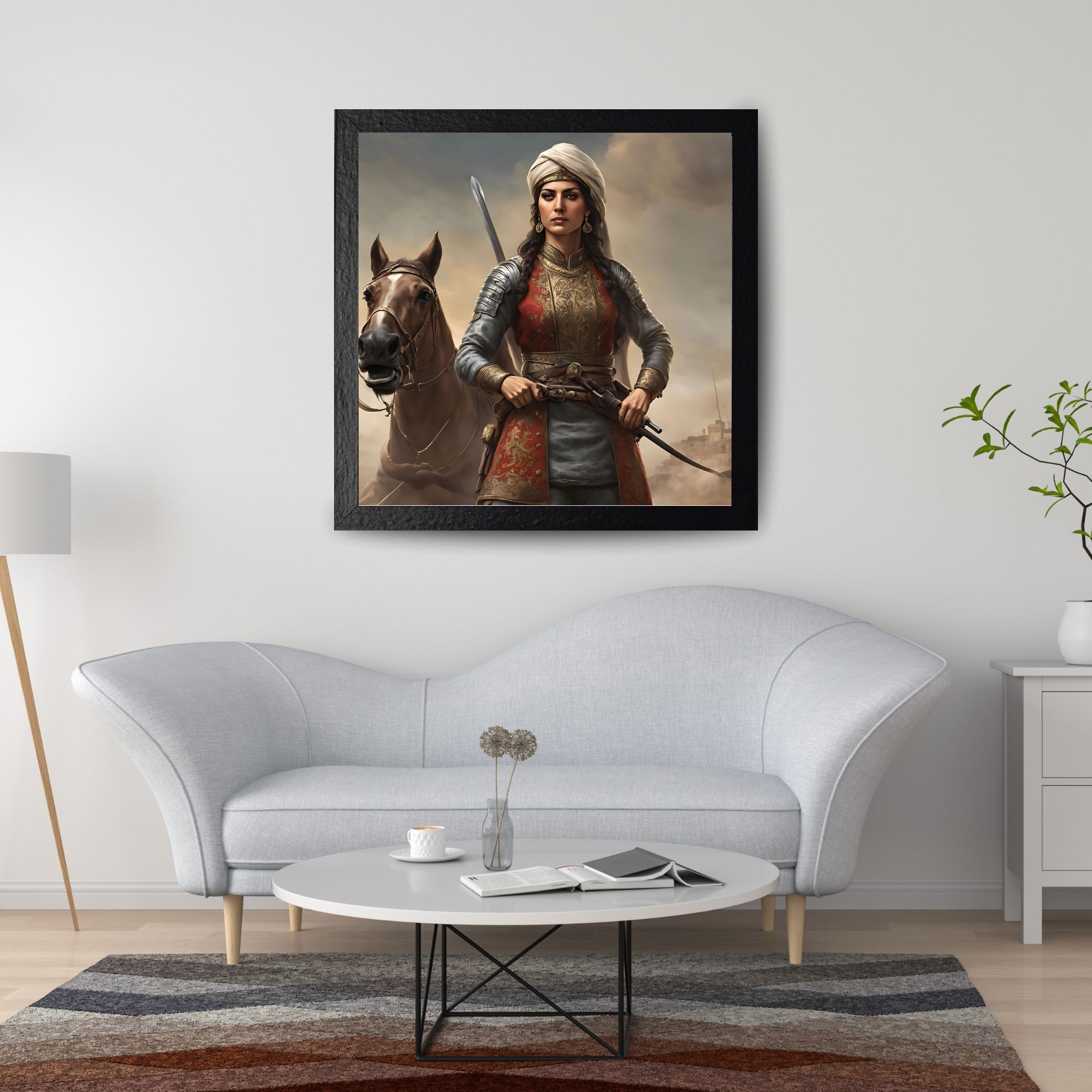 OTTOMAN EMPİRE WOMAN SOLDİER 50X50CM ÇERÇEVESİZ TABLO