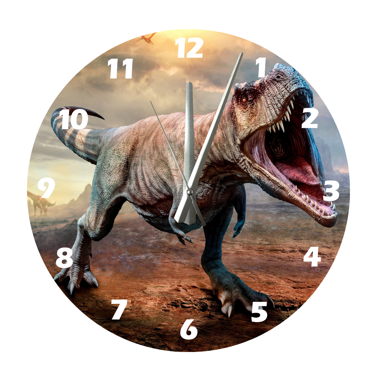 Tİ-PLAY T-REX 30X30CM AKRİLİK DEKORATİF MODERN DUVAR SAATİ