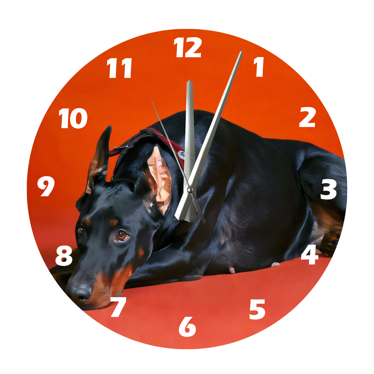 Tİ-PLAY DOBERMAN YALNIZ 30X30CM AKRİLİK DEKORATİF MODERN DUVAR SAATİ