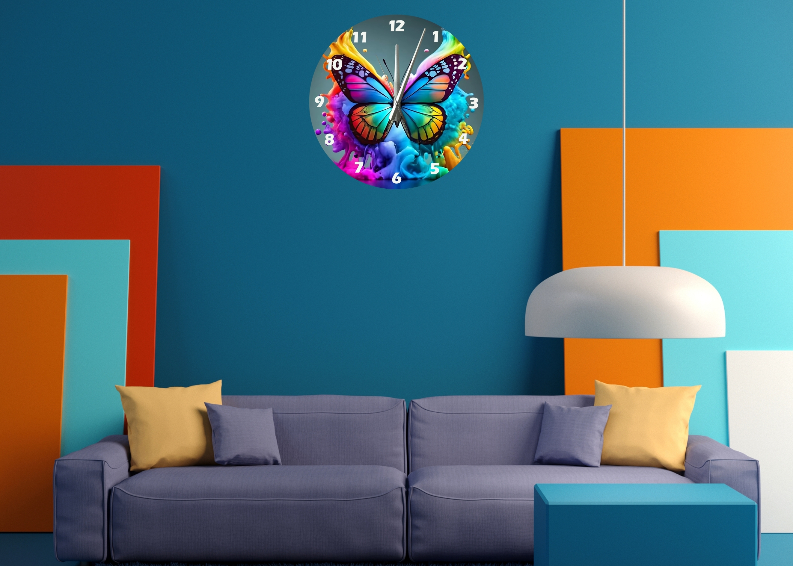 Tİ-PLAY BUTTERFLY 30X30CM AKRİLİK DEKORATİF MODERN DUVAR SAATİ