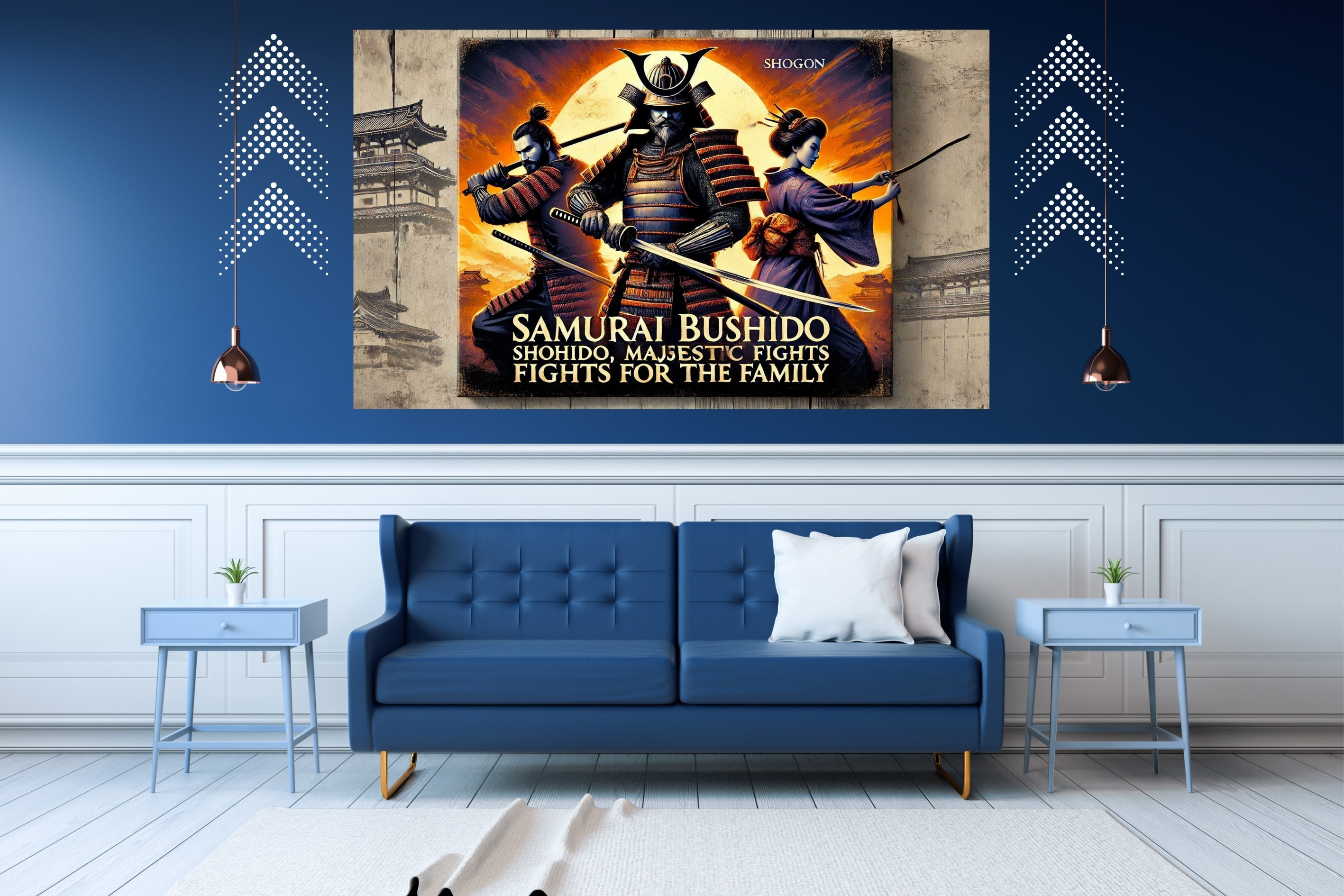 Tİ-PLAY BUSHIDO FIGHT FOR THE FAMILY 60X90CM MODERN SAMURAY PVC ÇERÇEVESİZ TABLO