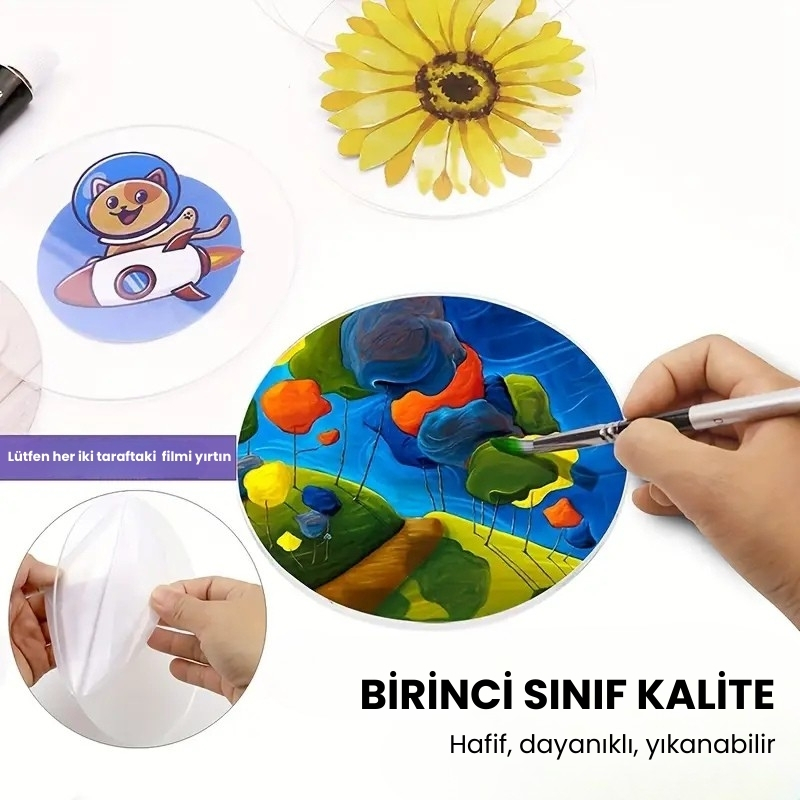 Ti Play 12 Adet 10CM Şeffaf Yuvarlak Akrilik Daireler DIY Sanat ve El Sanatları İçin Ti Play 12 Adet 10CM Şeffaf Yuvarlak Akrilik Daireler DIY Sanat ve El Sanatları İçin