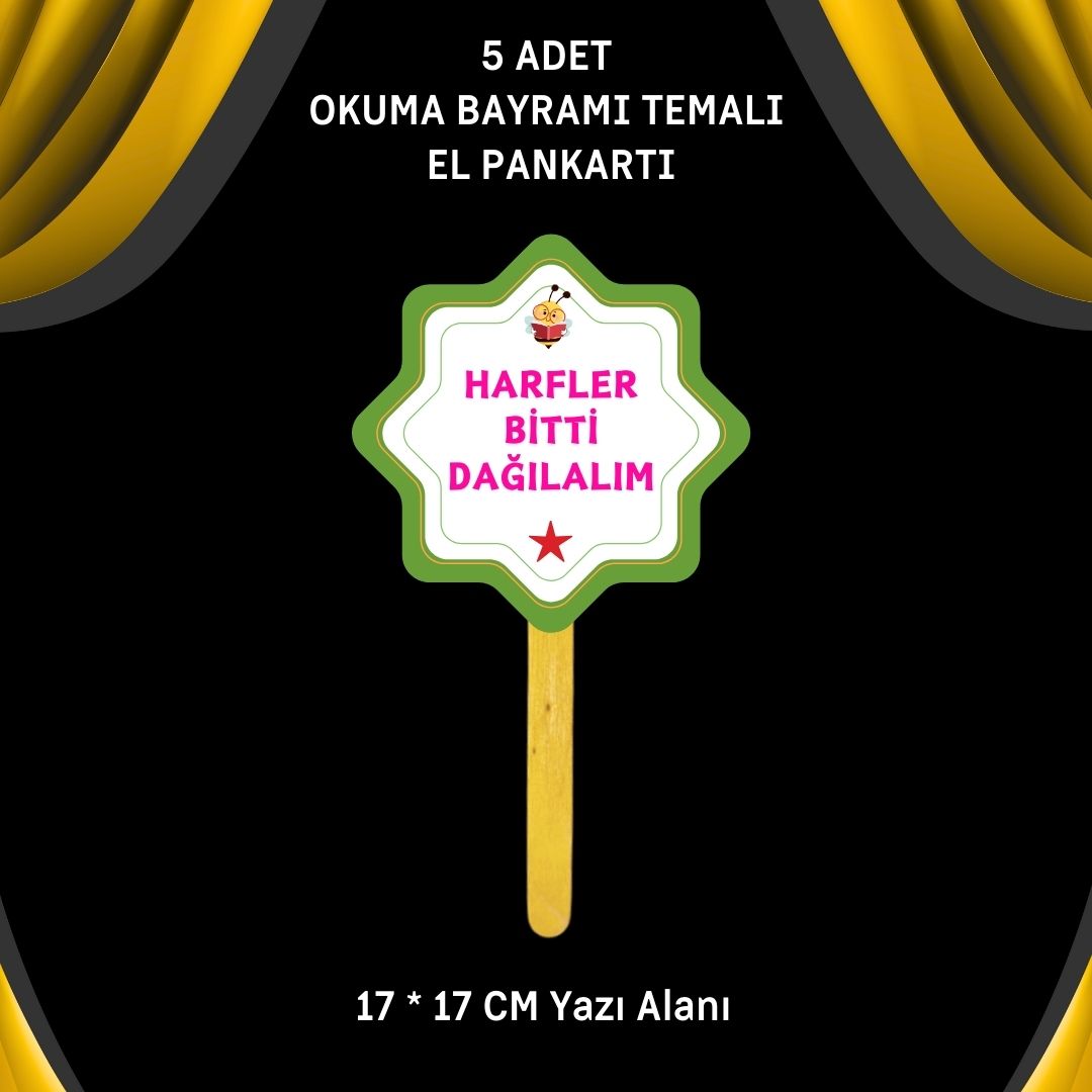 OKUMA BAYRAMI / ŞENLİĞİ TEMALI 5 li EL PANKARTLARI