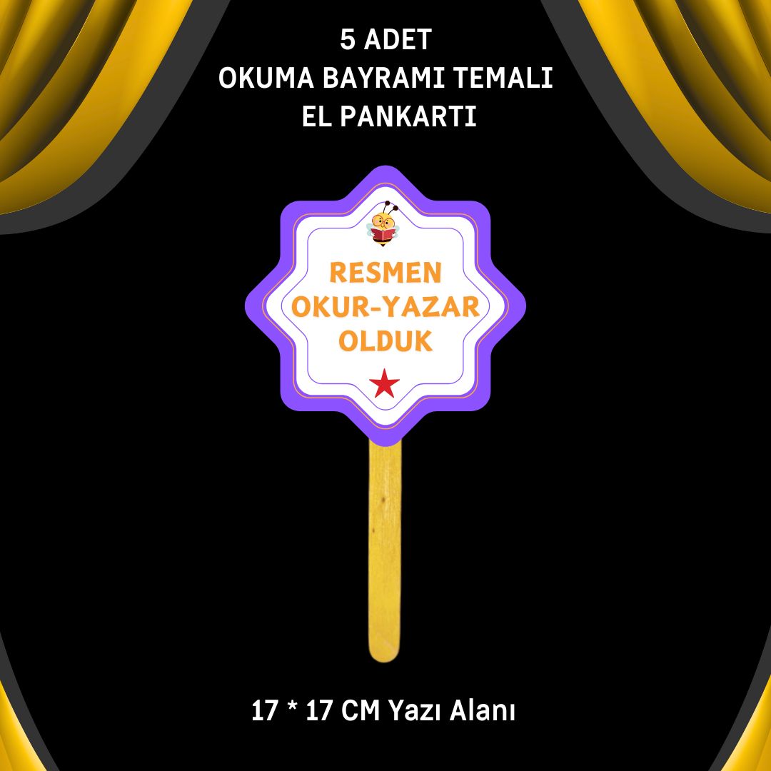 OKUMA BAYRAMI / ŞENLİĞİ TEMALI 5'li EL PANKARTLARI
