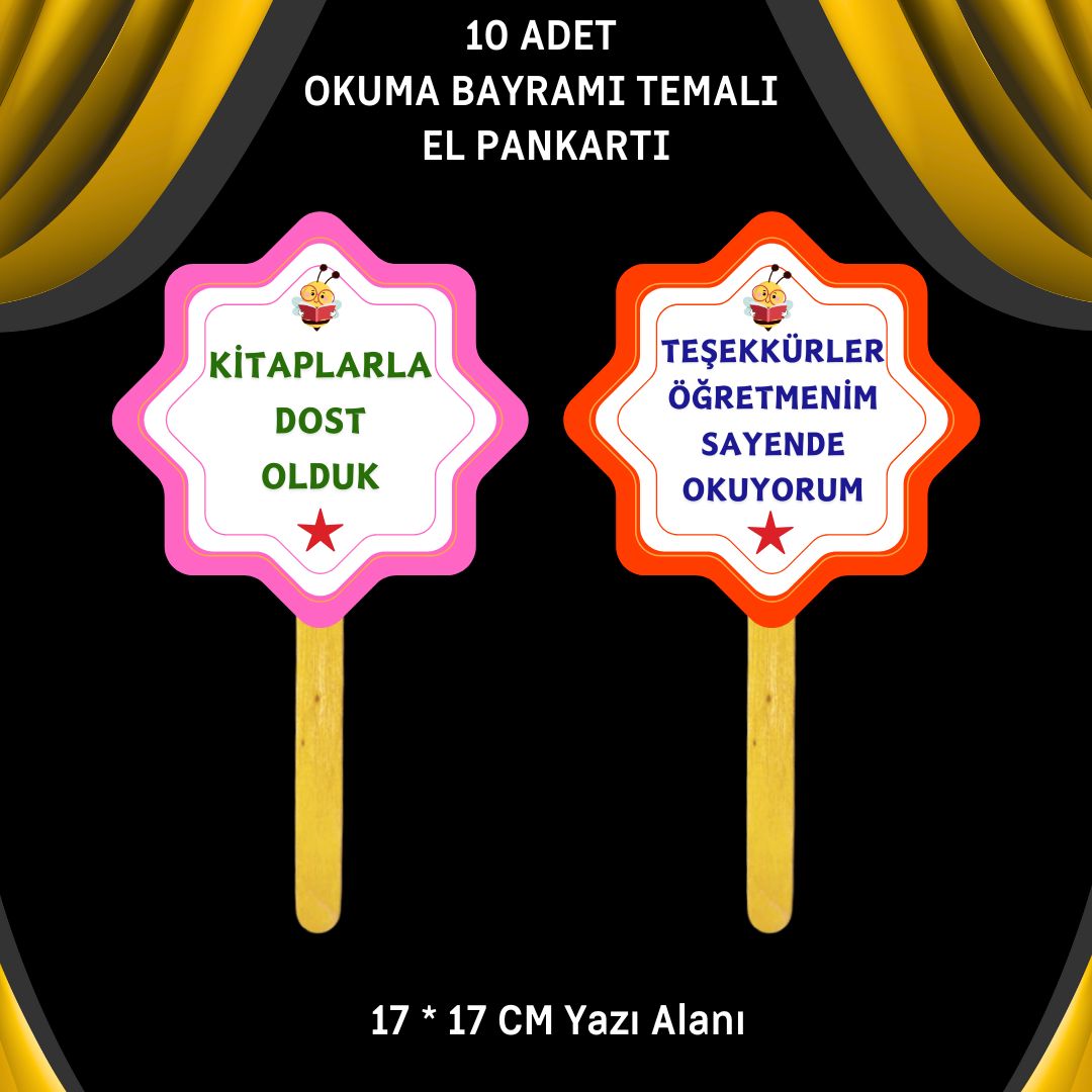 OKUMA BAYRAMI / ŞENLİĞİ TEMALI 10 lu EL PANKARTLARI