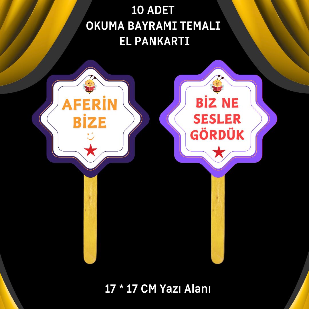 OKUMA BAYRAMI / ŞENLİĞİ TEMALI 10 lu EL PANKARTLARI