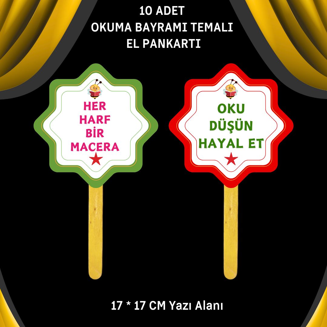 OKUMA BAYRAMI / ŞENLİĞİ TEMALI 10 lu EL PANKARTLARI