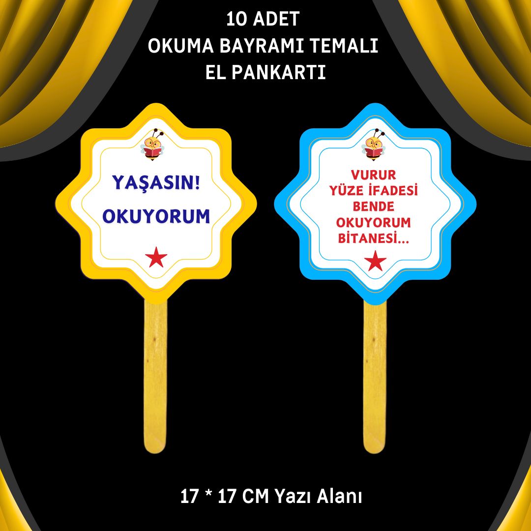 OKUMA BAYRAMI / ŞENLİĞİ TEMALI 10 lu EL PANKARTLARI