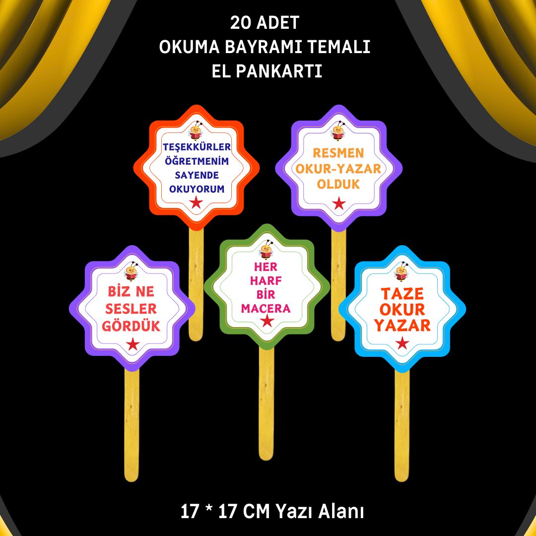 OKUMA BAYRAMI / ŞENLİĞİ TEMALI 20 li EL PANKARTLARI