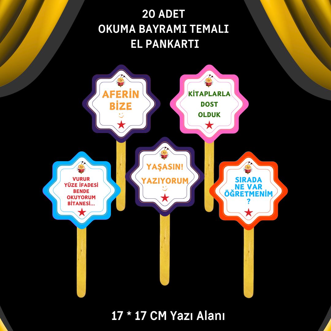OKUMA BAYRAMI / ŞENLİĞİ TEMALI 20 li EL PANKARTLARI