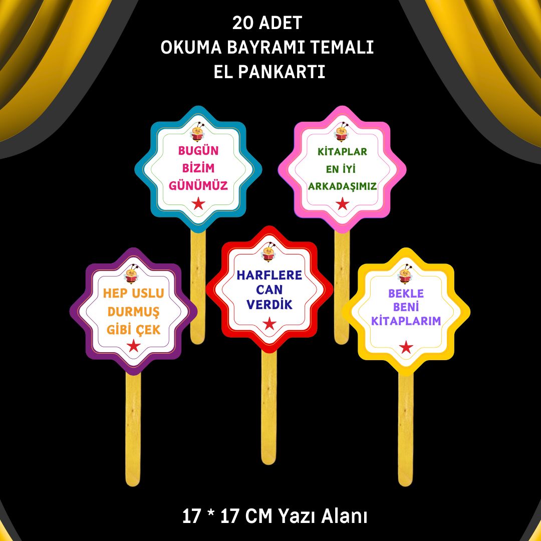 OKUMA BAYRAMI / ŞENLİĞİ TEMALI 20 li EL PANKARTLARI