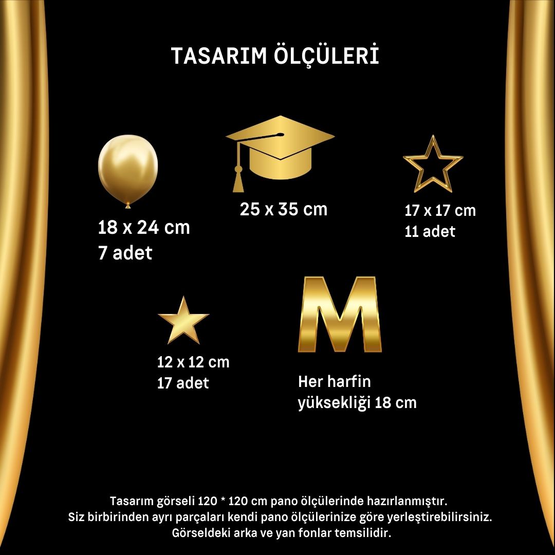 MEZUN OLUYORUM YAZILI PANO SÜSÜ