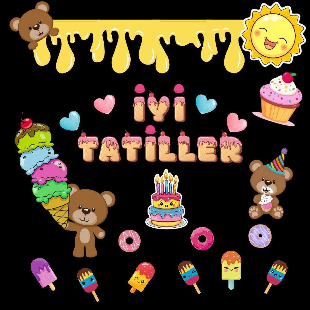İYİ TATİLLER KARNE GÜNÜ PANO SÜSÜ 02