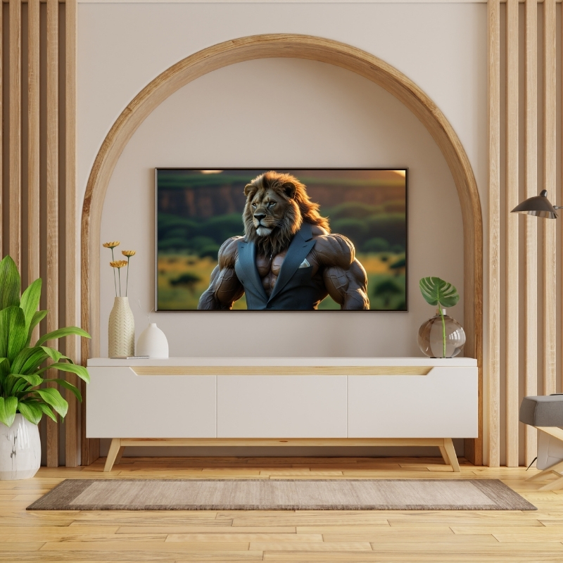 HAYVAN FİGÜRLÜ KORUYUCU ASLANLI PVC 60X90 CM ÇERÇEVESİZ TABLO 09
