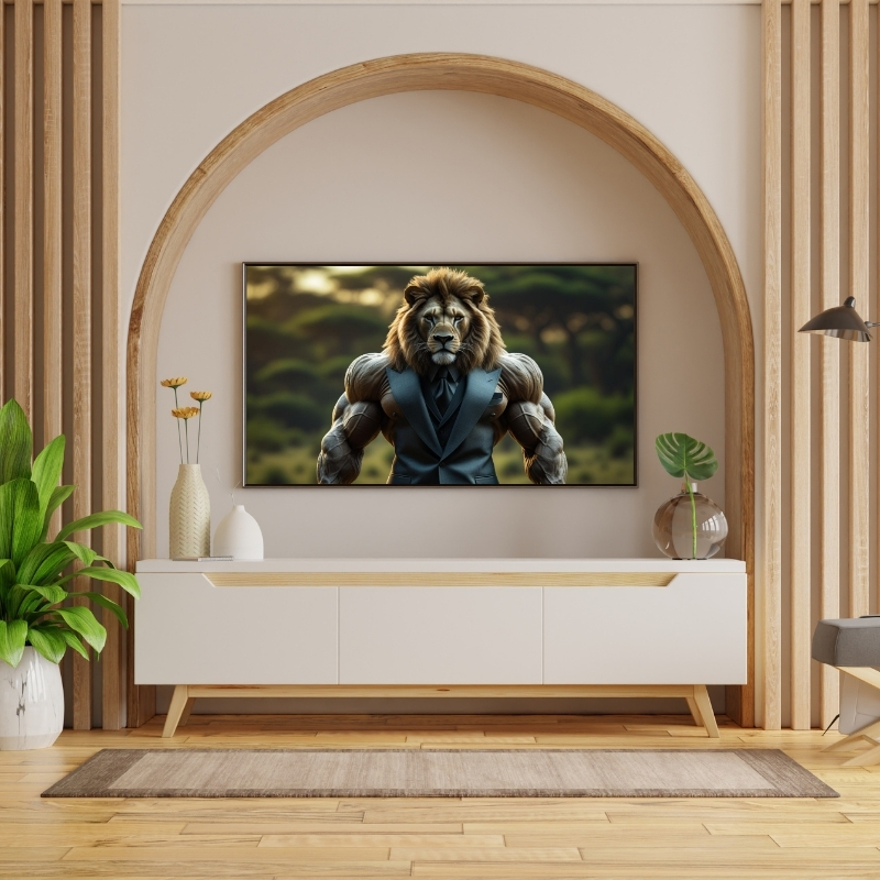 HAYVAN FİGÜRLÜ KORUYUCU II ASLANLI PVC 60X90 CM ÇERÇEVESİZ TABLO 10