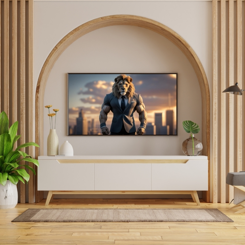 HAYVAN FİGÜRLÜ KASLI ASLANLI PVC 60X90 CM ÇERÇEVESİZ TABLO 12