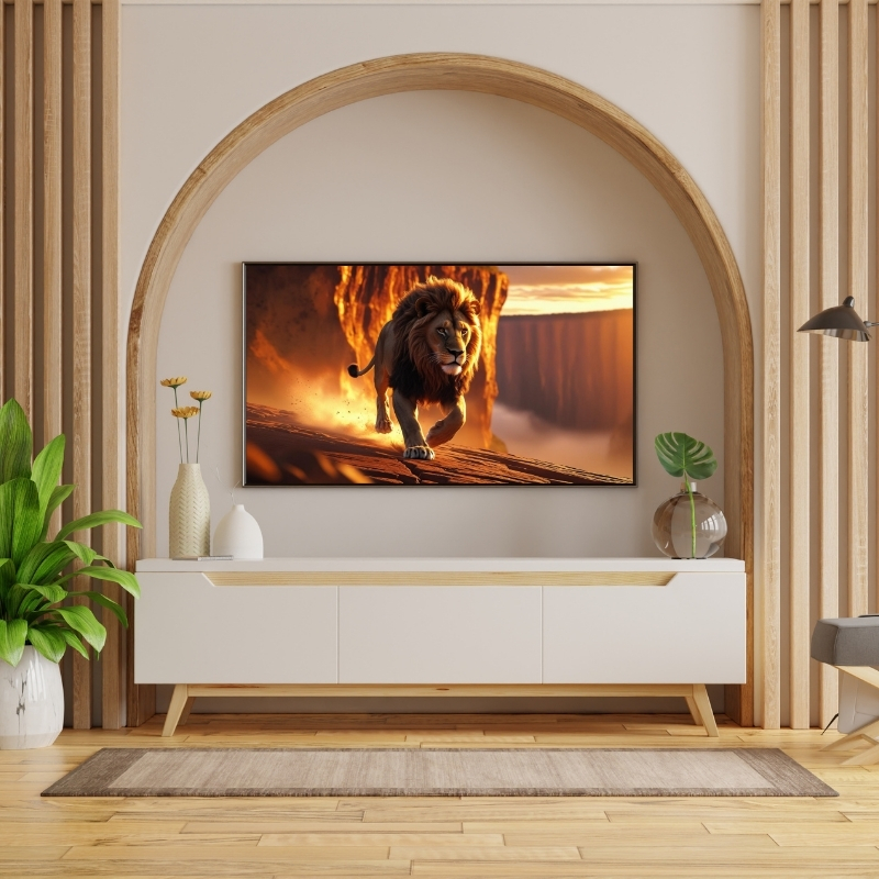 HAYVAN FİGÜRLÜ AV MEVSİMİ ASLANLI PVC 60X90 CM ÇERÇEVESİZ TABLO 19