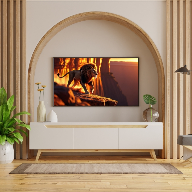 HAYVAN FİGÜRLÜ AV MEVSİMİ  DAĞLAR II ASLANLI PVC 60X90 CM ÇERÇEVESİZ TABLO 23