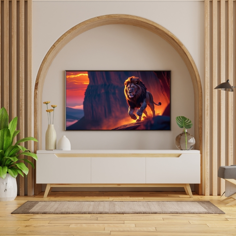HAYVAN FİGÜRLÜ AV MEVSİMİ  DAĞLAR III ASLANLI PVC 60X90 CM ÇERÇEVESİZ TABLO 24