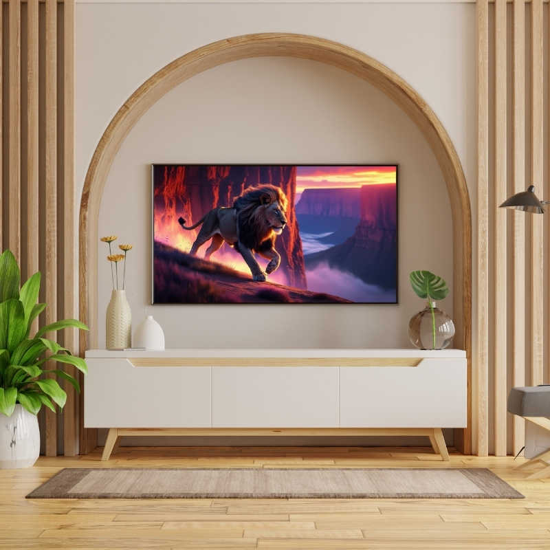 HAYVAN FİGÜRLÜ AV MEVSİMİ  DAĞLAR 4 ASLANLI PVC 60X90 CM ÇERÇEVESİZ TABLO 25