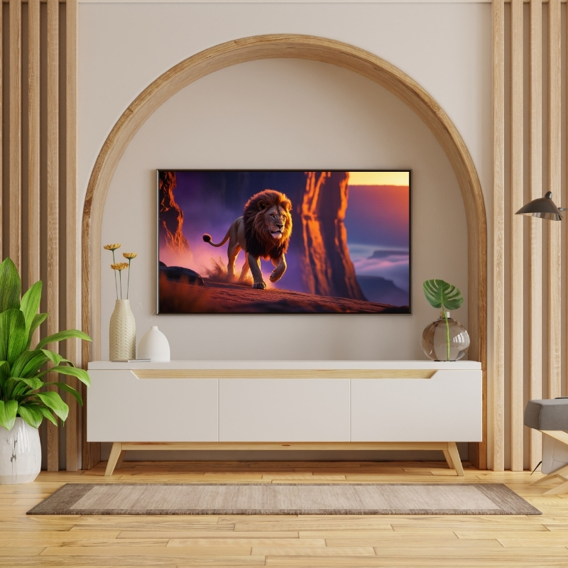 HAYVAN FİGÜRLÜ AV MEVSİMİ  DAĞLAR 5 ASLANLI PVC 60X90 CM ÇERÇEVESİZ TABLO 26