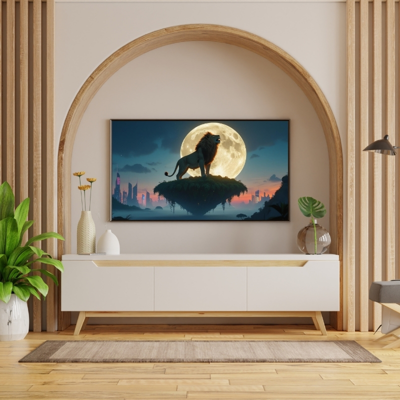 HAYVAN FİGÜRLÜ KÜKREME ASLANLI PVC 60X90 CM ÇERÇEVESİZ TABLO 27
