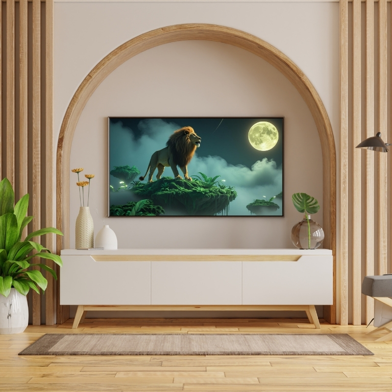 HAYVAN FİGÜRLÜ KÜKREME 4 ASLANLI PVC 60X90 CM ÇERÇEVESİZ TABLO 30