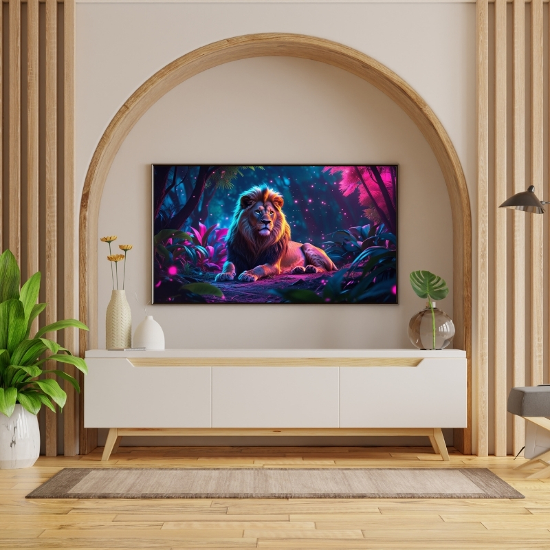 HAYVAN FİGÜRLÜ GEÇİT YOK ASLANLI PVC 60X90 CM ÇERÇEVESİZ TABLO 31