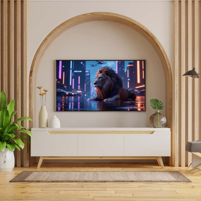 HAYVAN FİGÜRLÜ ASLAN ŞEHİRDE III PVC 60X90 CM ÇERÇEVESİZ TABLO 41