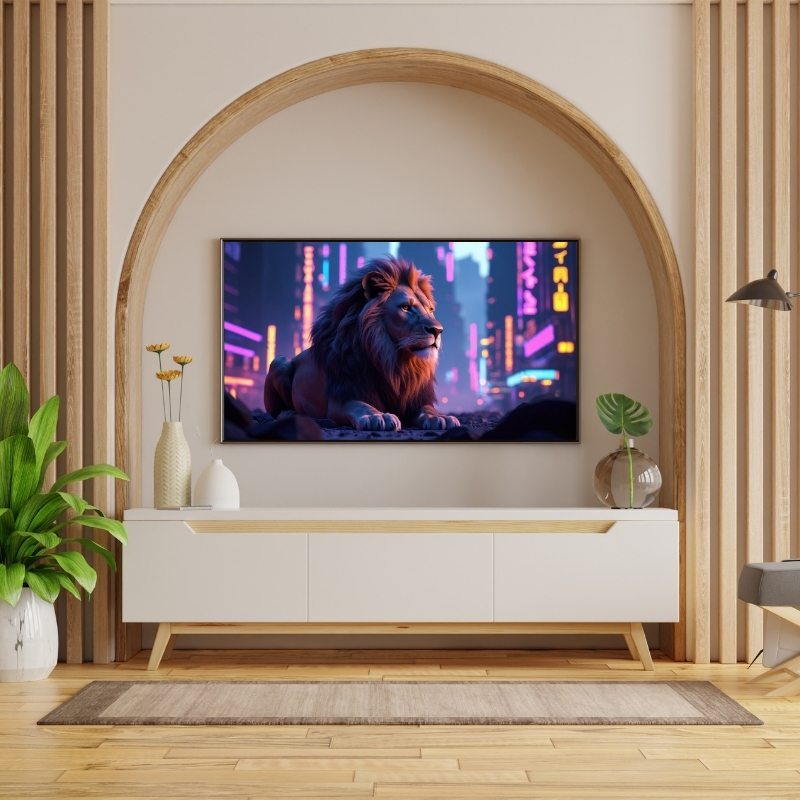 HAYVAN FİGÜRLÜ ASLAN ŞEHİRDE 4 PVC 60X90 CM ÇERÇEVESİZ TABLO 42