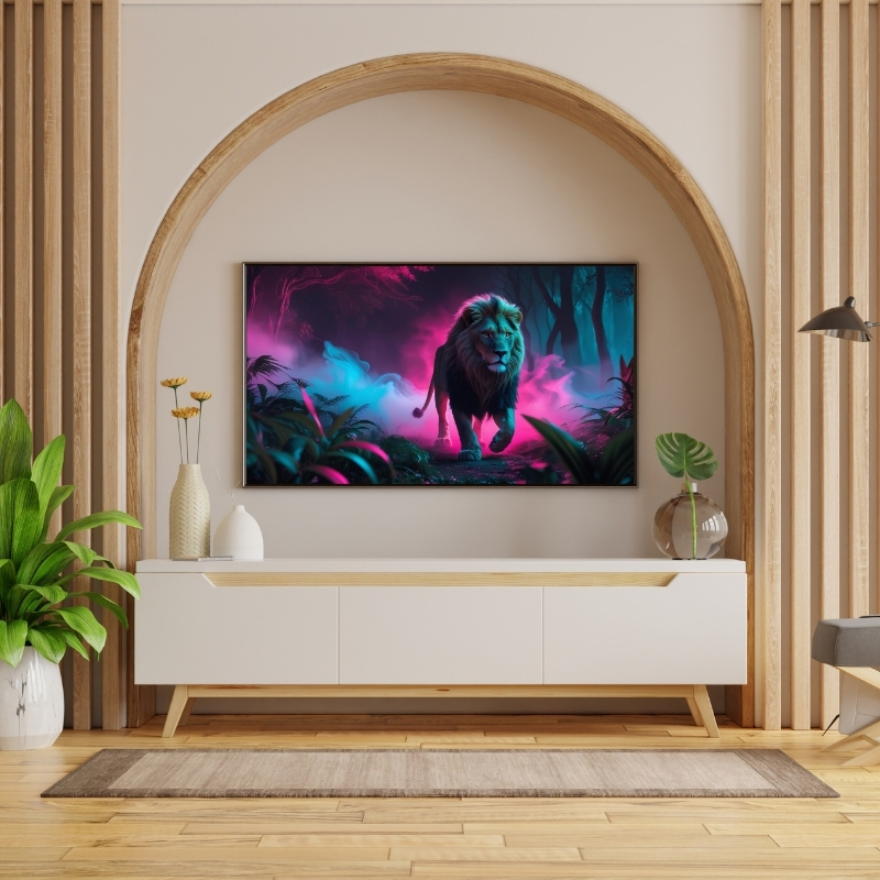 HAYVAN FİGÜRLÜ SİS ASLANLI PVC 60X90 CM ÇERÇEVESİZ TABLO 43