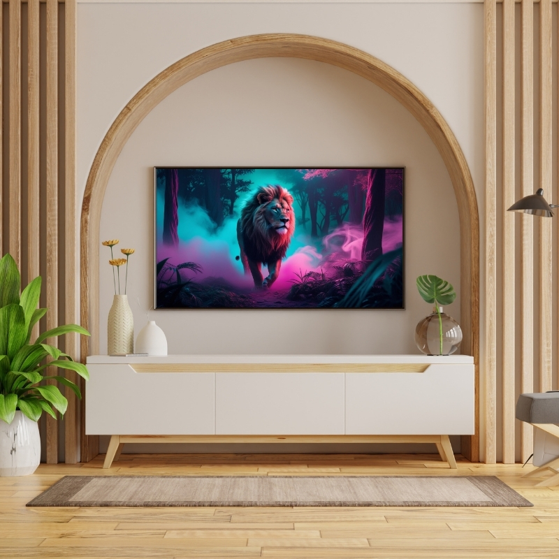 HAYVAN FİGÜRLÜ SİS II ASLANLI PVC 60X90 CM ÇERÇEVESİZ TABLO 44