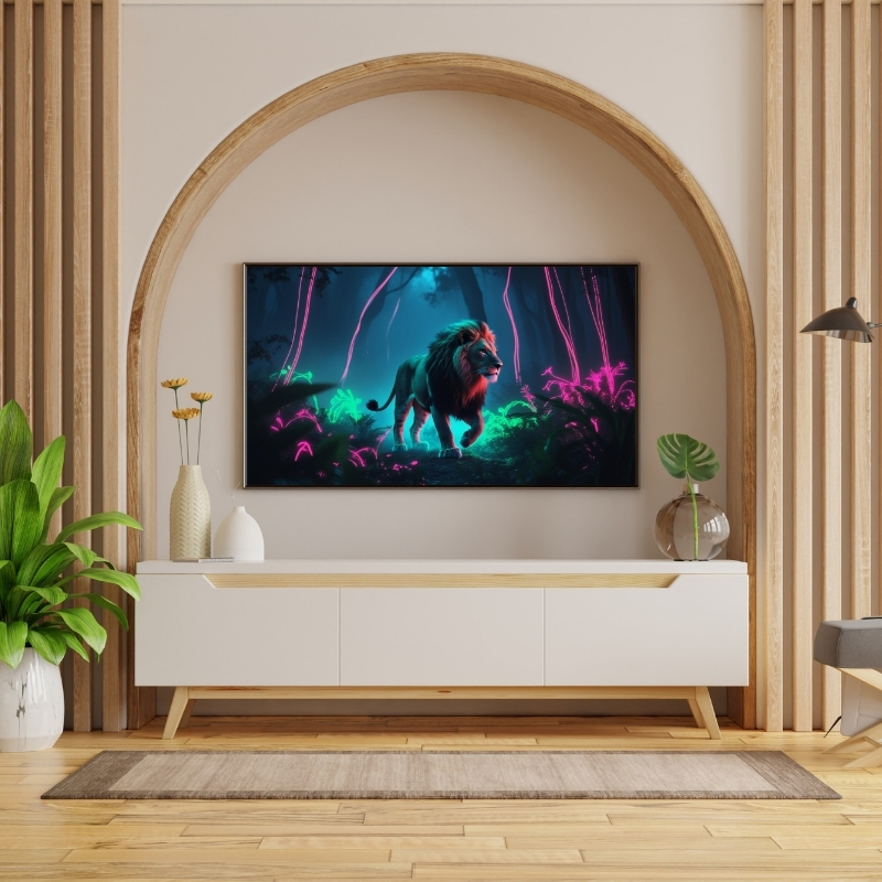 HAYVAN FİGÜRLÜ ALACA ASLANLI PVC 60X90 CM ÇERÇEVESİZ TABLO 45
